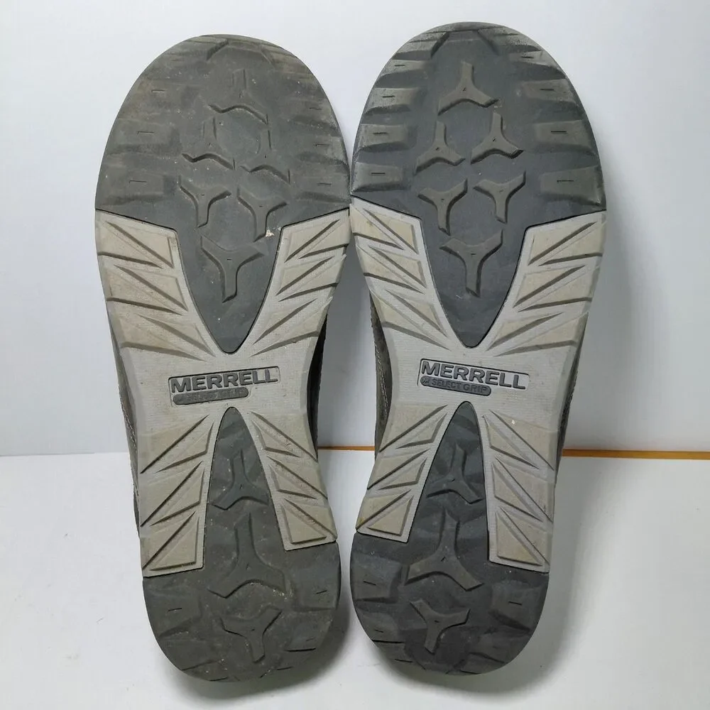 Merrell Berner Moc Shoes Mens Size 12 Gray Leather Slip On Comfort Casual